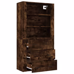 vidaXL Highboard Engineered Wood Sideboard Storage Cupboard Multi Colours - smoked oak - Additional view 5