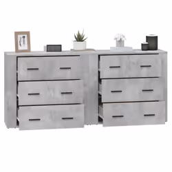 vidaXL 2x Sideboards Engineered Wood Cupboard Storage Cabinet Multi Colours - concrete grey - Additional view 4