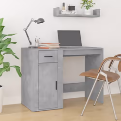 vidaXL Desk with Cabinet Engineered Wood Laptop Table Office Multi Colours - concrete grey - Additional view 2