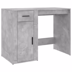 vidaXL Desk with Cabinet Engineered Wood Laptop Table Office Multi Colours - concrete grey - Additional view 4