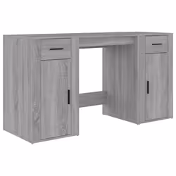 vidaXL Desk with Cabinet Engineered Wood Laptop Table Office Multi Colours - grey sonoma