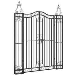 vidaXL Garden Gate Driveway Gate Fence Panel 121x8x150 cm Black Wrought Iron