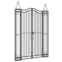 vidaXL Garden Gate Driveway Gate Fence Panel 121x8x180 cm Black Wrought Iron