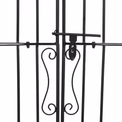 vidaXL Garden Gate Driveway Gate Fence Panel 121x8x180 cm Black Wrought Iron - Additional view 4