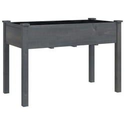 vidaXL Planter Plant Pot with Liner Raised Bed Flower Pot Grey Solid Wood Fir - grey, 118 x 59 x 76 cm