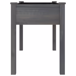 vidaXL Planter Plant Pot with Liner Raised Bed Flower Pot Grey Solid Wood Fir - grey, 118 x 59 x 76 cm - Additional view 4