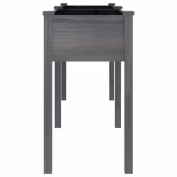 vidaXL Planter Plant Pot with Liner Raised Bed Flower Pot Grey Solid Wood Fir - grey, 161 x 45 x 76 cm - Additional view 4