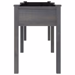 vidaXL Planter Plant Pot with Liner Raised Bed Flower Pot Grey Solid Wood Fir - grey, 203 x 53 x 76 cm - Additional view 4