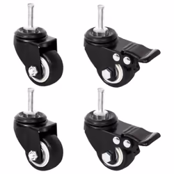 vidaXL Wheels Slide Wheels for Planter Slides with Brake 4 pcs Black Iron