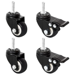 vidaXL Wheels Slide Wheels for Planter Slides with Brake 4 pcs Black Iron