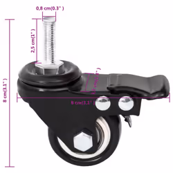 vidaXL Wheels Slide Wheels for Planter Slides with Brake 4 pcs Black Iron