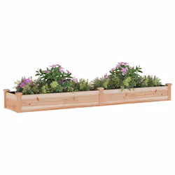 vidaXL Garden Raised Bed Planter with Liner Plant Flower Bed Solid Wood Pine - light brown, 240 x 45 x 25 cm - Additional view 2