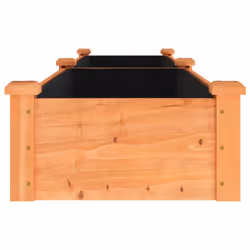vidaXL Garden Raised Bed Planter with Liner Plant Flower Bed Solid Wood Pine - brown, 240 x 45 x 25 cm - Additional view 4