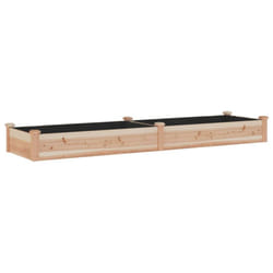 vidaXL Garden Raised Bed Planter with Liner Plant Flower Bed Solid Wood Pine - light brown, 240 x 60 x 25 cm