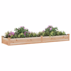 vidaXL Garden Raised Bed Planter with Liner Plant Flower Bed Solid Wood Pine - light brown, 240 x 60 x 25 cm