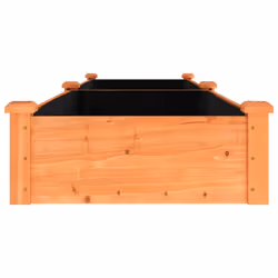 vidaXL Garden Raised Bed Planter with Liner Plant Flower Bed Solid Wood Pine - brown, 240 x 60 x 25 cm - Additional view 4