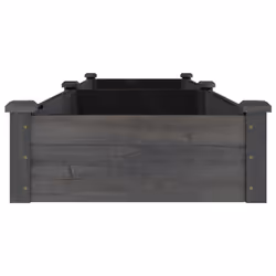 vidaXL Garden Raised Bed Planter with Liner Plant Flower Bed Solid Wood Pine - grey, 240 x 60 x 25 cm - Additional view 4