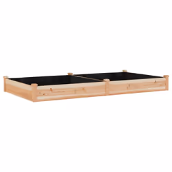 vidaXL Garden Raised Bed Planter with Liner Plant Flower Bed Solid Wood Pine - light brown, 240 x 120 x 25 cm