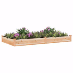 vidaXL Garden Raised Bed Planter with Liner Plant Flower Bed Solid Wood Pine - light brown, 240 x 120 x 25 cm