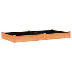 vidaXL Garden Raised Bed Planter with Liner Plant Flower Bed Solid Wood Pine - brown, 240 x 120 x 25 cm