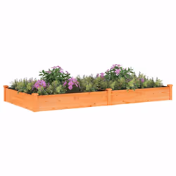 vidaXL Garden Raised Bed Planter with Liner Plant Flower Bed Solid Wood Pine - brown, 240 x 120 x 25 cm