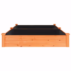 vidaXL Garden Raised Bed Planter with Liner Plant Flower Bed Solid Wood Pine - brown, 240 x 120 x 25 cm - Additional view 4