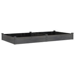 vidaXL Garden Raised Bed Planter with Liner Plant Flower Bed Solid Wood Pine - grey, 240 x 120 x 25 cm