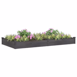 vidaXL Garden Raised Bed Planter with Liner Plant Flower Bed Solid Wood Pine - grey, 240 x 120 x 25 cm