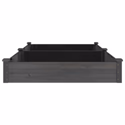 vidaXL Garden Raised Bed Planter with Liner Plant Flower Bed Solid Wood Pine - grey, 240 x 120 x 25 cm - Additional view 4