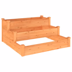 vidaXL Garden Raised Bed Outdoor Raised Planter Pot Flower Bed Solid Wood Fir - brown