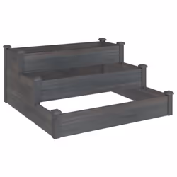 vidaXL Garden Raised Bed Outdoor Raised Planter Pot Flower Bed Solid Wood Fir - grey