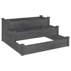 vidaXL Garden Raised Bed Outdoor Raised Planter Pot Flower Bed Solid Wood Fir - grey