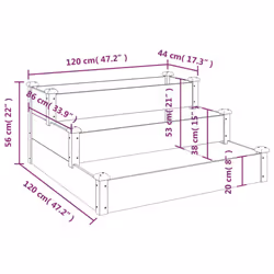 vidaXL Garden Raised Bed Outdoor Raised Planter Pot Flower Bed Solid Wood Fir - grey