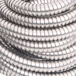 vidaXL Garden Hose Patio Water Hose with Spray Nozzle Silver Stainless Steel - 22.5 m - Additional view 4