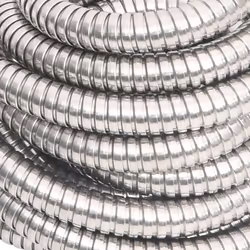 vidaXL Garden Hose Patio Water Hose with Spray Nozzle Silver Stainless Steel - 30 m - Additional view 4