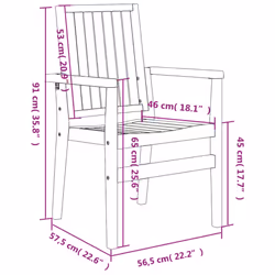 vidaXL Stackable Garden Chairs Outdoor Chair Armchair 2 pcs Solid Wood Teak