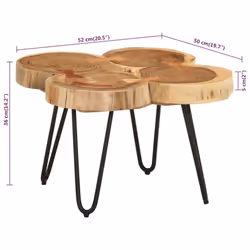 vidaXL Coffee Table Side Table 4 Trunks Wooden Desk Home Solid Sheesham Wood - 52 x 50 x 36 cm