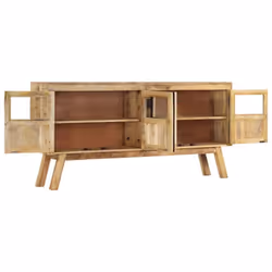 vidaXL Sideboard Storage Cabinet Cupboard Brown and Black Solid Wood Mango