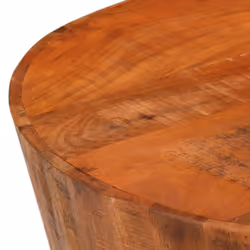 vidaXL Round Coffee Table Side End Table Sofa Table Solid Rough Wood Mango