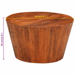 vidaXL Round Coffee Table Side End Table Sofa Table Solid Rough Wood Mango