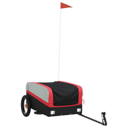 vidaXL Bike Cargo Trailer Bike Cart Bicycle Cargo Trailer Bike Wagon Iron - red, 122 x 52.5 x 42.5 cm