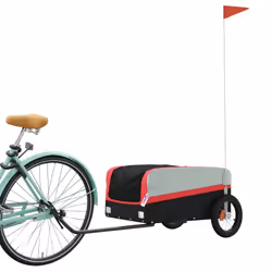 vidaXL Bike Cargo Trailer Bike Cart Bicycle Cargo Trailer Bike Wagon Iron - red, 122 x 52.5 x 42.5 cm