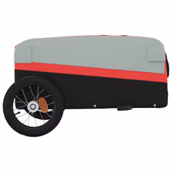 vidaXL Bike Cargo Trailer Bike Cart Bicycle Cargo Trailer Bike Wagon Iron - red, 122 x 52.5 x 42.5 cm - Additional view 6