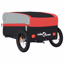 vidaXL Bike Cargo Trailer Bike Cart Bicycle Cargo Trailer Bike Wagon Iron - red, 122 x 52.5 x 42.5 cm - Additional view 7