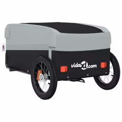 vidaXL Bike Cargo Trailer Bike Cart Bicycle Cargo Trailer Bike Wagon Iron - grey, 122 x 52.5 x 42.5 cm - Additional view 7