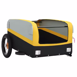 vidaXL Bike Cargo Trailer Bike Cart Bicycle Cargo Trailer Bike Wagon Iron - yellow, 122 x 52.5 x 42.5 cm - Additional view 4