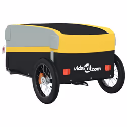 vidaXL Bike Cargo Trailer Bike Cart Bicycle Cargo Trailer Bike Wagon Iron - yellow, 122 x 52.5 x 42.5 cm - Additional view 7