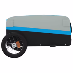 vidaXL Bike Cargo Trailer Bike Cart Bicycle Cargo Trailer Bike Wagon Iron - blue, 122 x 52.5 x 42.5 cm - Additional view 6