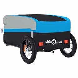 vidaXL Bike Cargo Trailer Bike Cart Bicycle Cargo Trailer Bike Wagon Iron - blue, 122 x 52.5 x 42.5 cm - Additional view 7