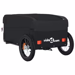 vidaXL Bike Cargo Trailer Bike Cart Bicycle Cargo Trailer Bike Wagon Iron - black, 122 x 52.5 x 42.5 cm - Additional view 7